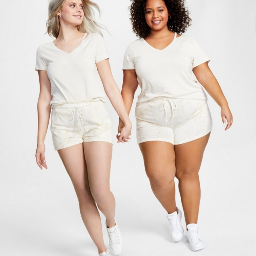 JENNI Brand 3X PLUS PJ LOUNGE PJ Set SUMMER PJs Cream SOFT! TOP & Shorts…